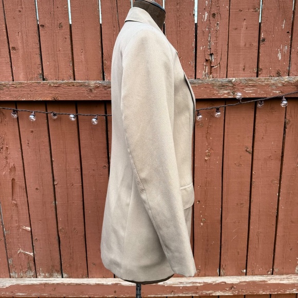 Classic Vintage 90s Oversized Double Breasted Beige Blazer - Picture 3 of 13